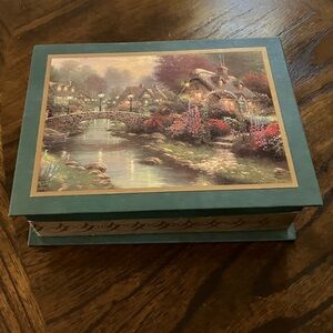 THOMAS KINKADE VINTAGE 1997 Lamplight & Blossom Bridge Gift Box